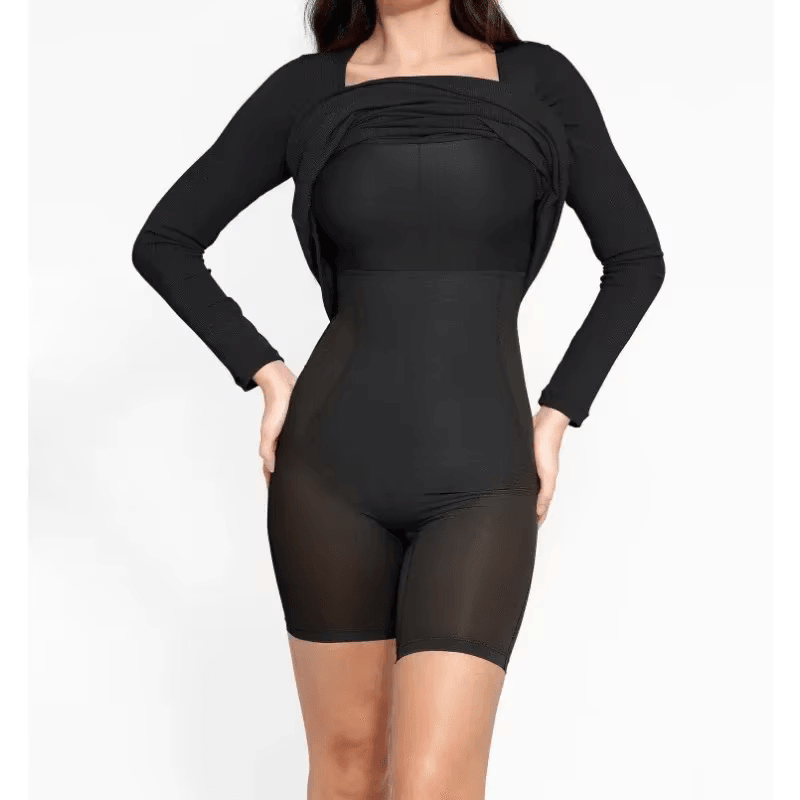 Long Sleeve Midi Shapewear Dress